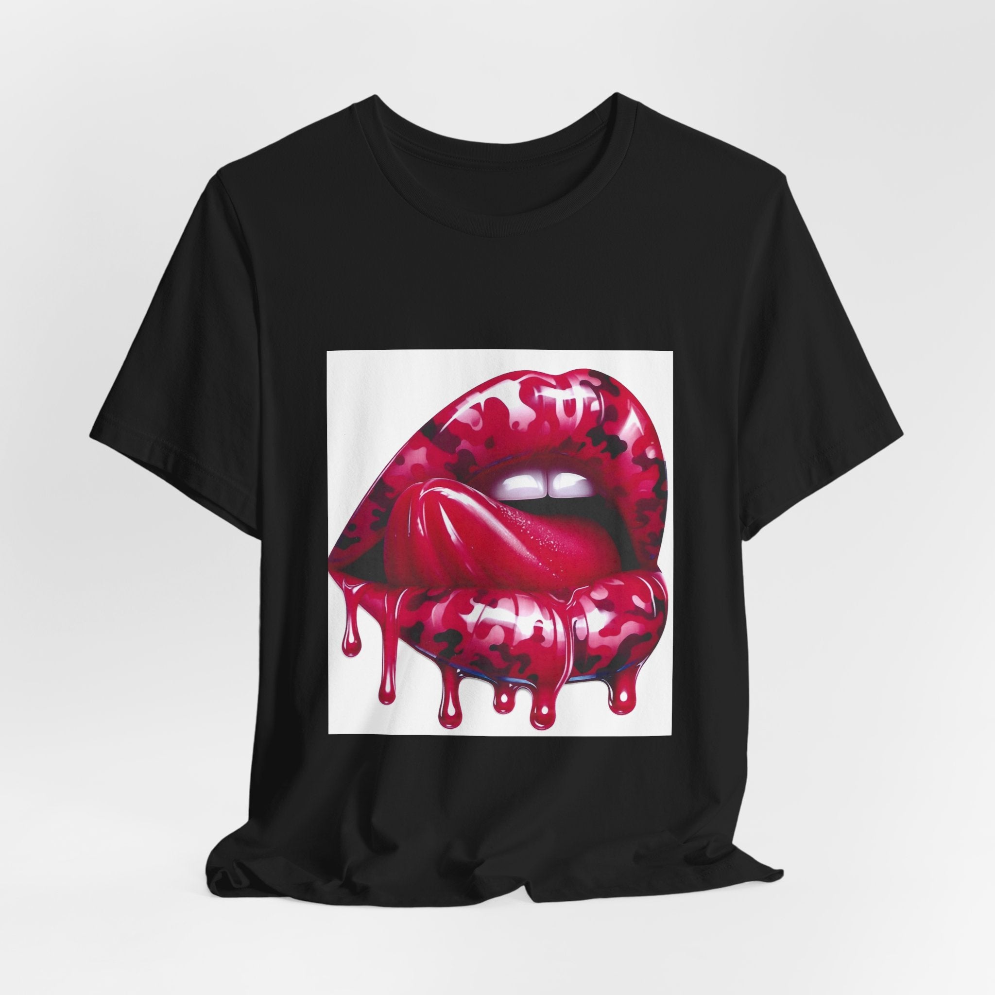 Dripping Red Lips Graphic Tee — Bold Pop Art Lip Print T-Shirt