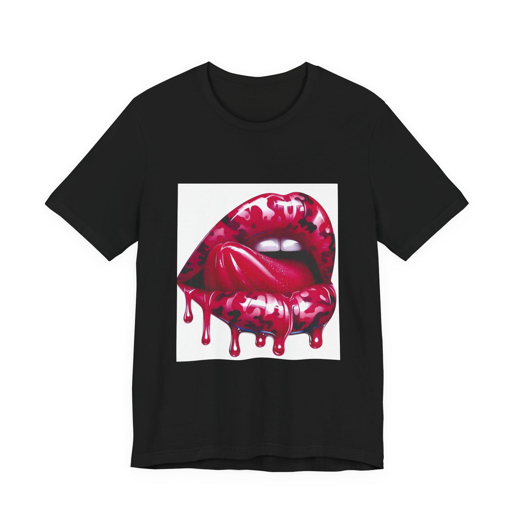 Dripping Red Lips Graphic Tee — Bold Pop Art Lip Print T-Shirt
