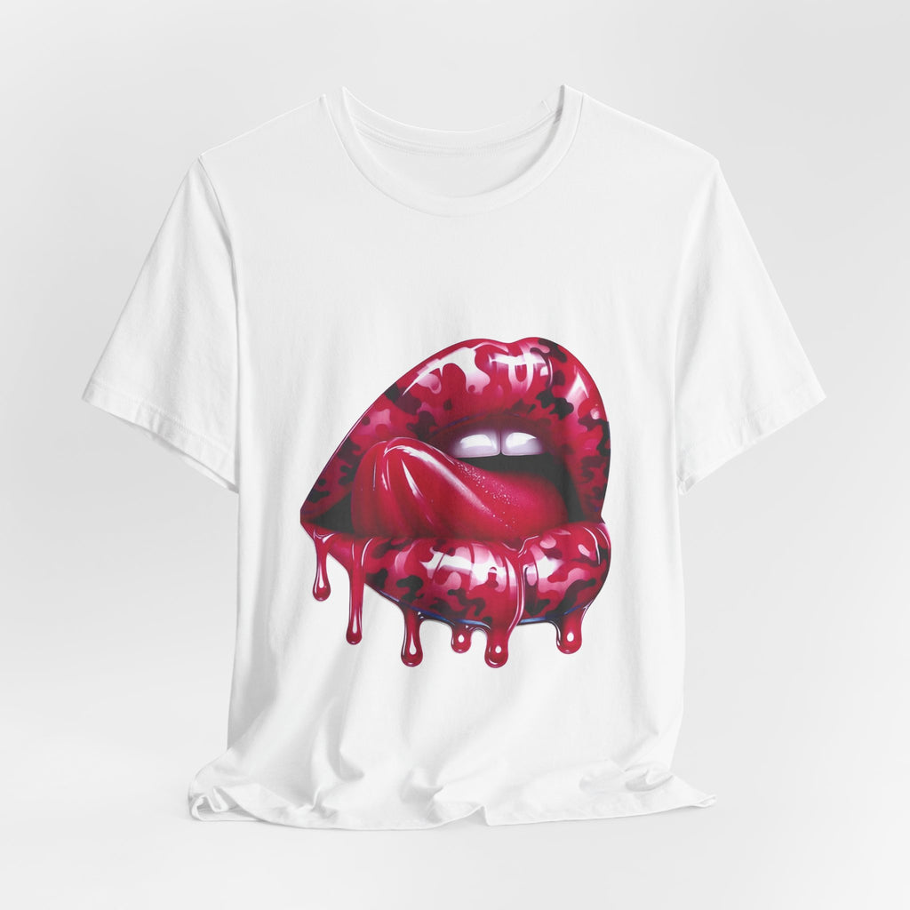 Dripping Red Lips Graphic Tee — Bold Pop Art Lip Print T-Shirt