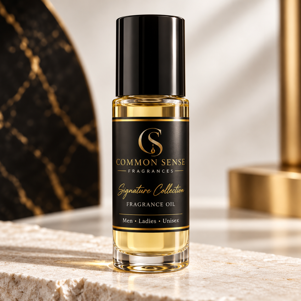 Common Sense Fragrances signature fragrance oil bottle